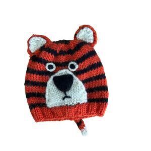 Hand Knit Wool Tiger Baby Hat